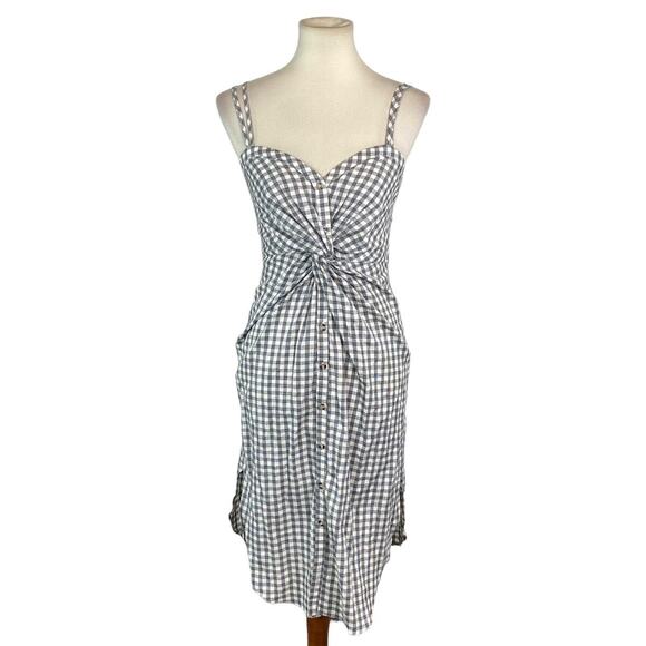 NWOT Womens Buckle Mustard Seed Gingham Twist Front Sleeveless Dress Sz M Medium - Picture 9 of 10